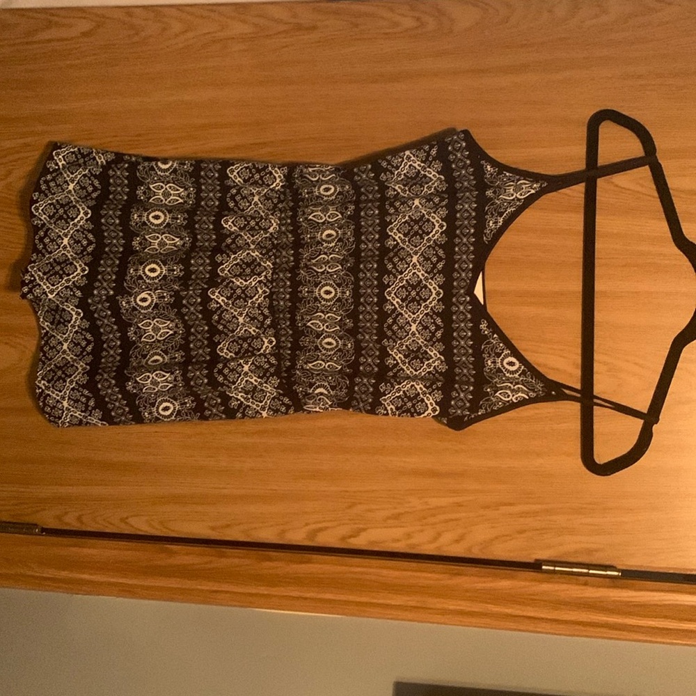 Black and white spaghetti strap romper